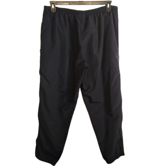 Vintage US Army Nylon Track Pants Large Black Elastic Waist Side Ankle Zip - Picture 5 of 6